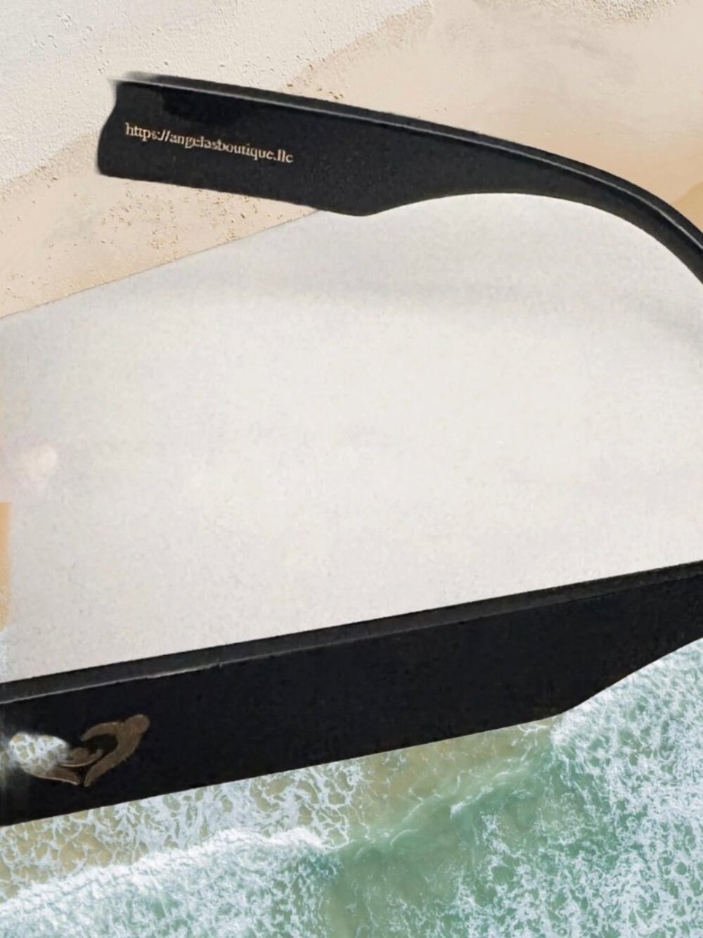 Black and Gold Oversized Square Sunglasses - Picture 4 of 7